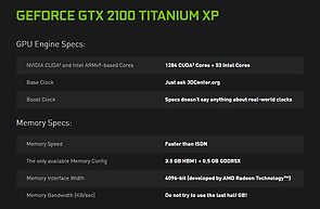 nVidia GeForce GTX 2100 Titanium XP Specs (Fake)